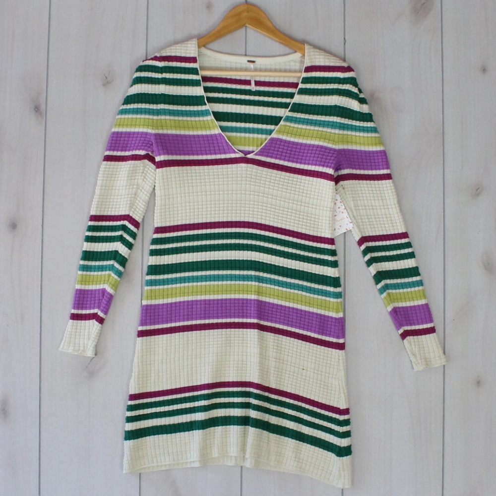 Free People Gidget Striped Knit Sweater Dress - Picture 3 of 8